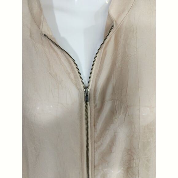 NU Denmark Zip Up Sheer Lightweight Coral  
Jacket Women L Mermaidcore Victorian - Picture 4 of 8